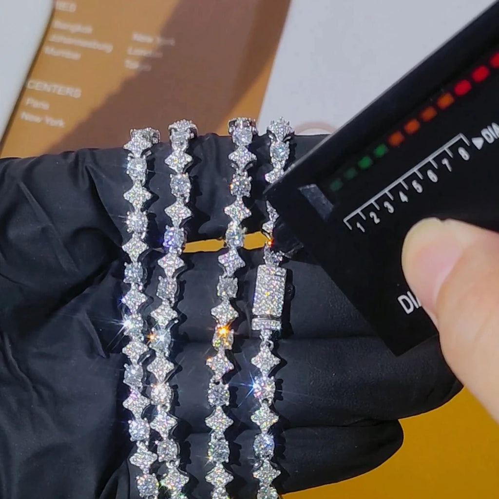 Moissanite Star Tennis Bracelet in 925 Sterling Silver