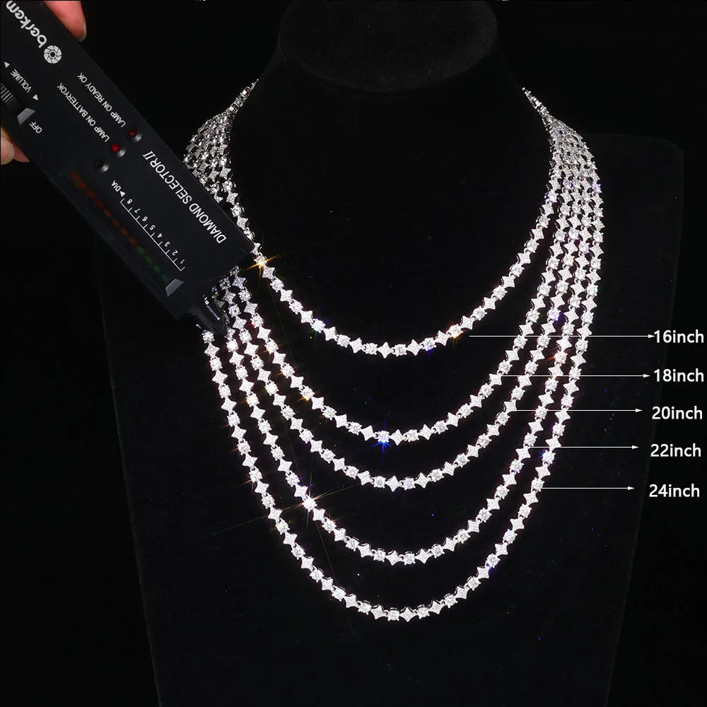 Moissanite Star Tennis Bracelet in 925 Sterling Silver