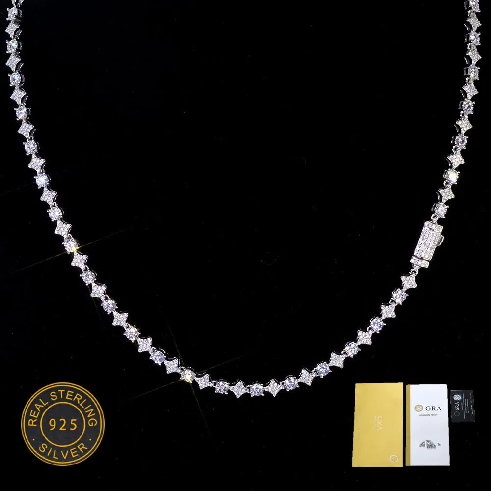 Moissanite Star Tennis Bracelet in 925 Sterling Silver