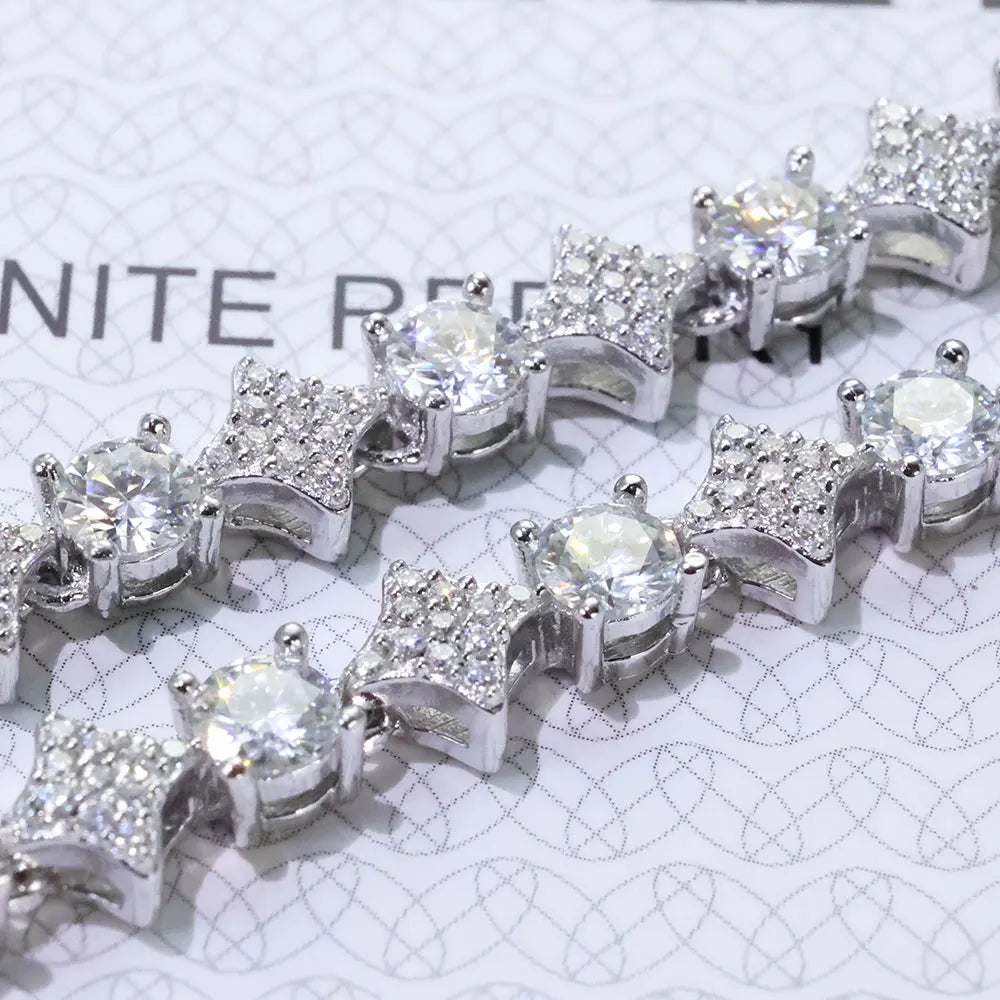 Moissanite Star Tennis Bracelet in 925 Sterling Silver